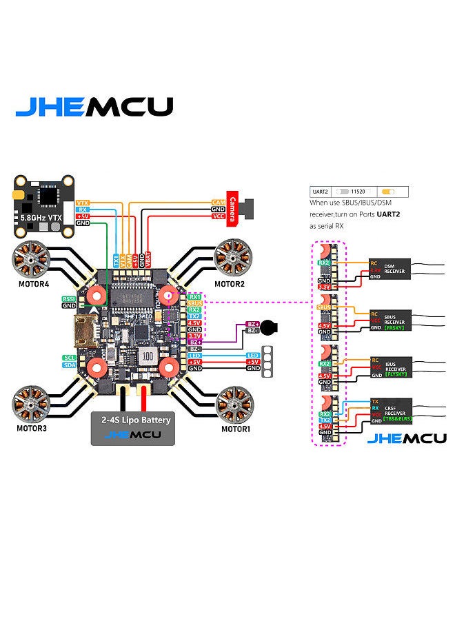 null - GHF13AIO-BMI 2-4S F4 Flight Controller BMI270 STM32F411 with OSD 5V BEC 16x16mm for Remote Control FPV Racing Drone - Image 1