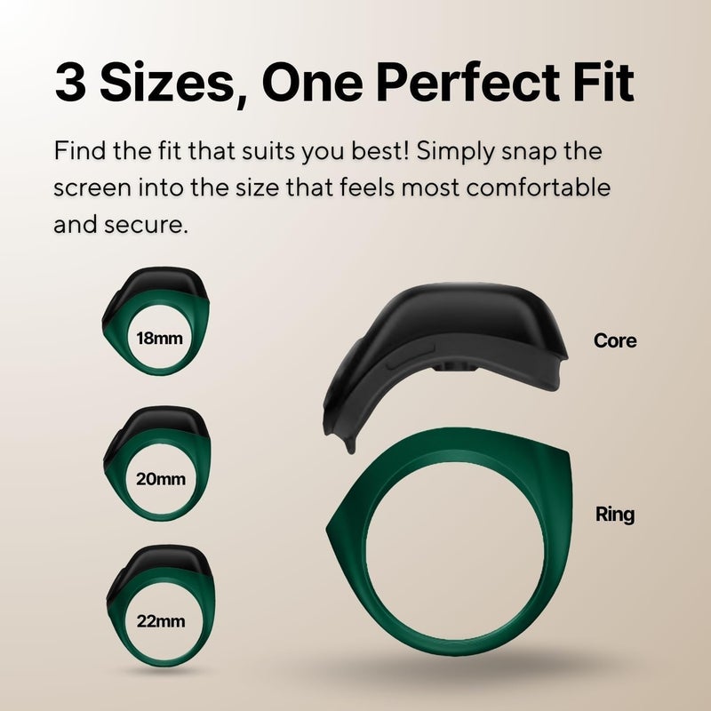 Zikr Ring Juud Tasbih 3-in-1 Flex Lite Smart Tasbih Zikr Ring Counting With 3 Compatible Sizes(18mm/ 20mm/ 22mm) | 2-5 Prayer Reminder, 3 Tasbih Reminder, BT Connectivity - Image 2