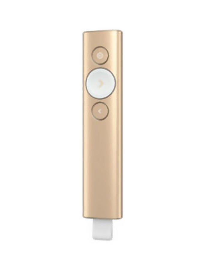 Logitech Spotlight Wireless Presentation Remote, 2.4 GHz and Bluetooth, USB-Receiver, Digital Laser Pointer, 30-Meter Operating Range, Dual Connectivity, Timer, PC/Mac/Android/iOS Gold - Image 2