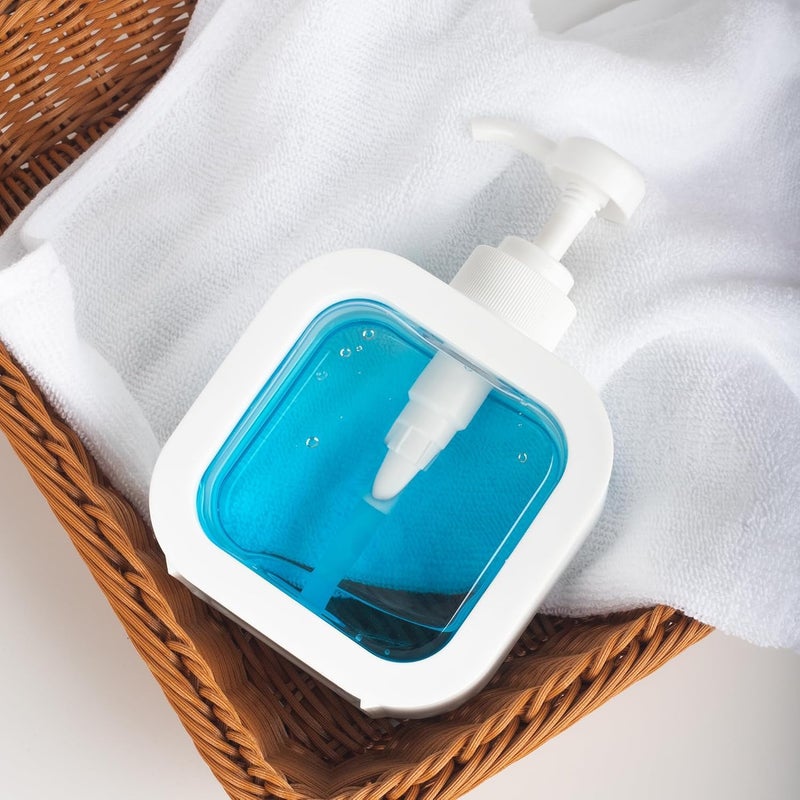 FEXONXA زجاجات موزع الصابون السائل البلاستيكية FEXONXA مع مضخة، 450 مل، شفاف، أبيض، 1 قطعة - Image 5