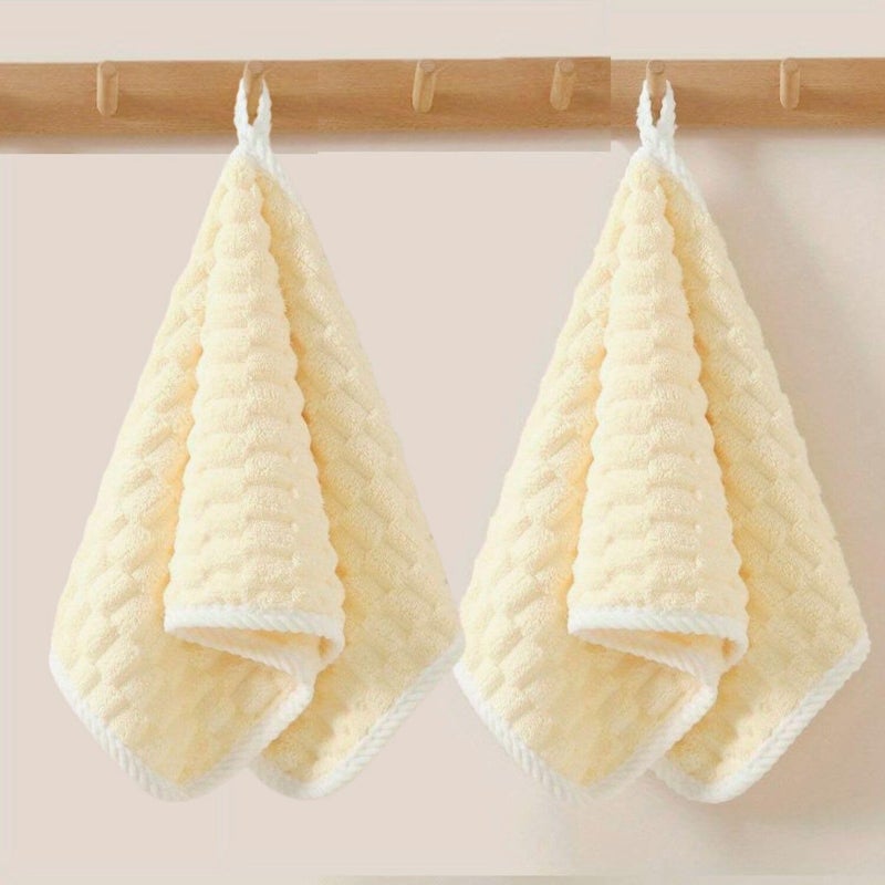 Linear منشفة يد ميكروفايبر / منشفة صغيرة الحجم / منشفة وجه / منشفة للرجال والنساء والأطفال / منشفة فائقة النعومة، ماصة وسريعة الجفاف للجيم والسفر 300 جرام لكل متر مربع (كريم) - Image 1