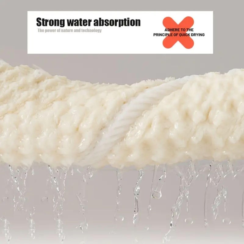 Linear منشفة يد ميكروفايبر / منشفة صغيرة الحجم / منشفة وجه / منشفة للرجال والنساء والأطفال / منشفة فائقة النعومة، ماصة وسريعة الجفاف للجيم والسفر 300 جرام لكل متر مربع (كريم) - Image 3