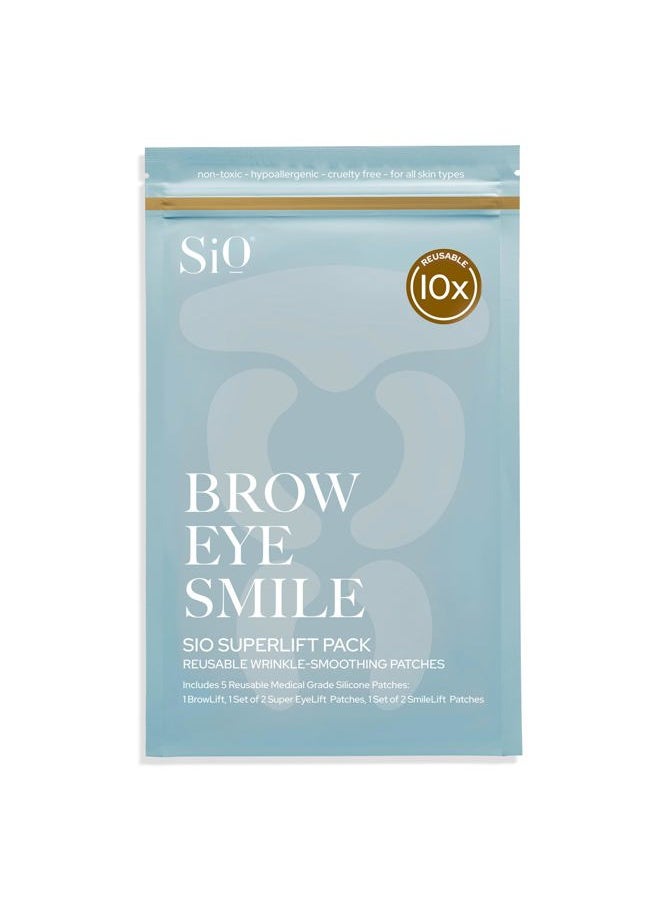 Sio Beauty SuperLift Forehead, Eye, & Lip Anti-Wrinkle Silicone Patches - Reduce Brow, Smile, and Under Eye Wrinkles Overnight  - Image 1