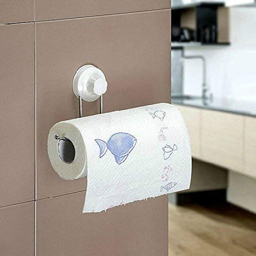 Vruta Trong Chrome Stainless Steel Self Adhesive Suction Cup Roll Paper Holder Wall Mounted Bathroom Toilet Paper Towel Holder Hanger - Image 3