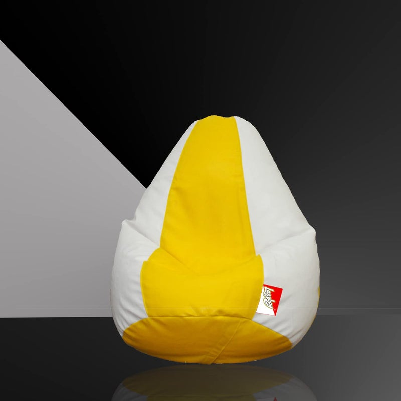 LAZYBAG Bean Bag Chair Furniture for Kids XXXL Bean Bag Cover Playing Video Games or Relaxing for classrooms daycares Libraries or Work from Home Yellow and White 3XL Size - Image 2