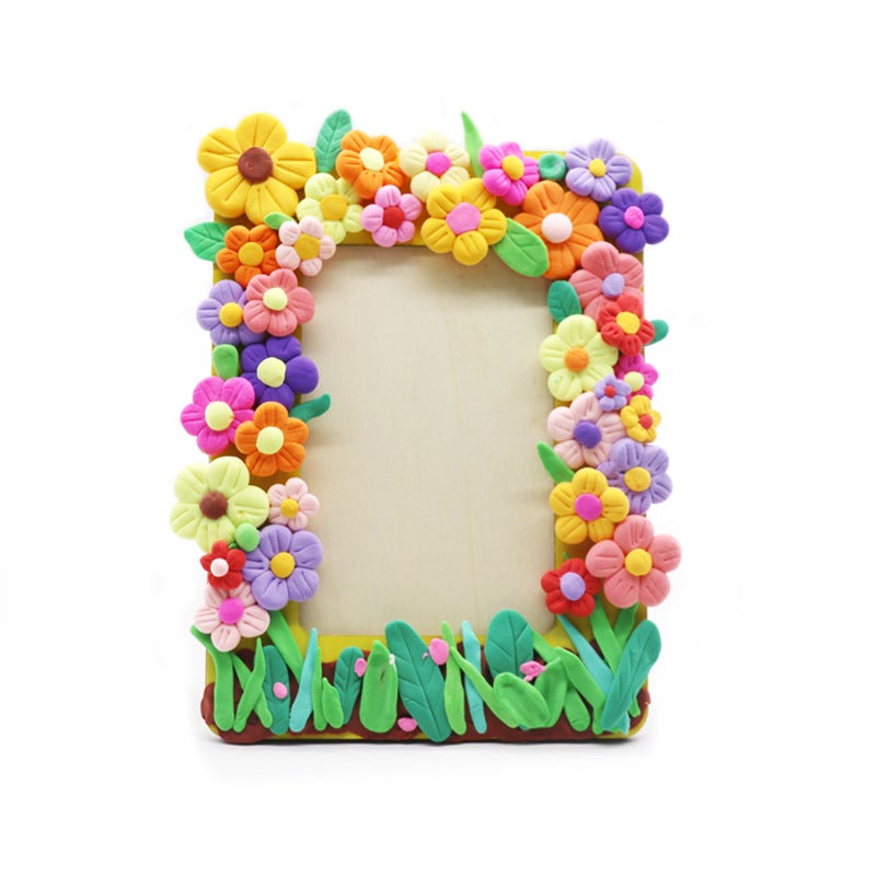 Children'S Handmade Diy Wooden Po Frame Kindergarten Coloring Ultra-Light Clay 5Inch 6Inch Wooden Po Frame White Blank - Image 4