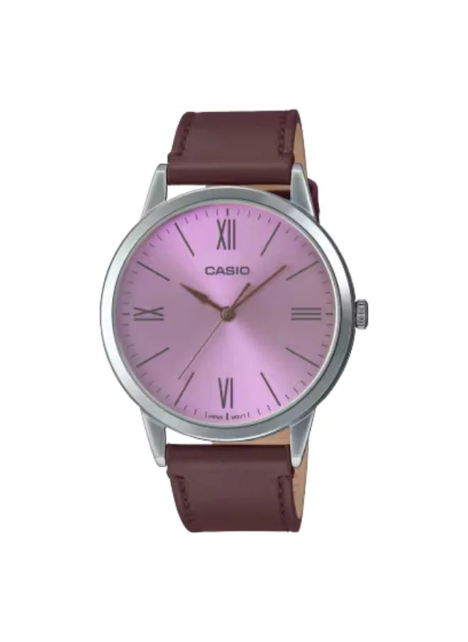 CASIO Men's Analog Display Watch With Brown Leather Strap - MTP-E600L-5BDF