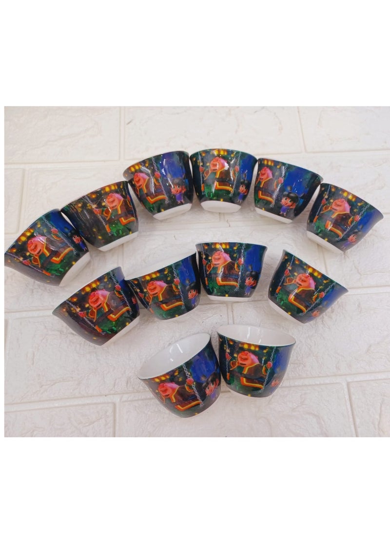 12 Pieces Set Of Arabic Coffee Cups With Ramadan Graphics - Image 2