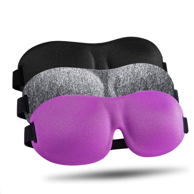 LKY DIGITAL Sleep Mask for Side Sleeper 3 Pack, Blackout 3D Eye Mask for Sleeping, Night Blindfold for Men Women - Image 1