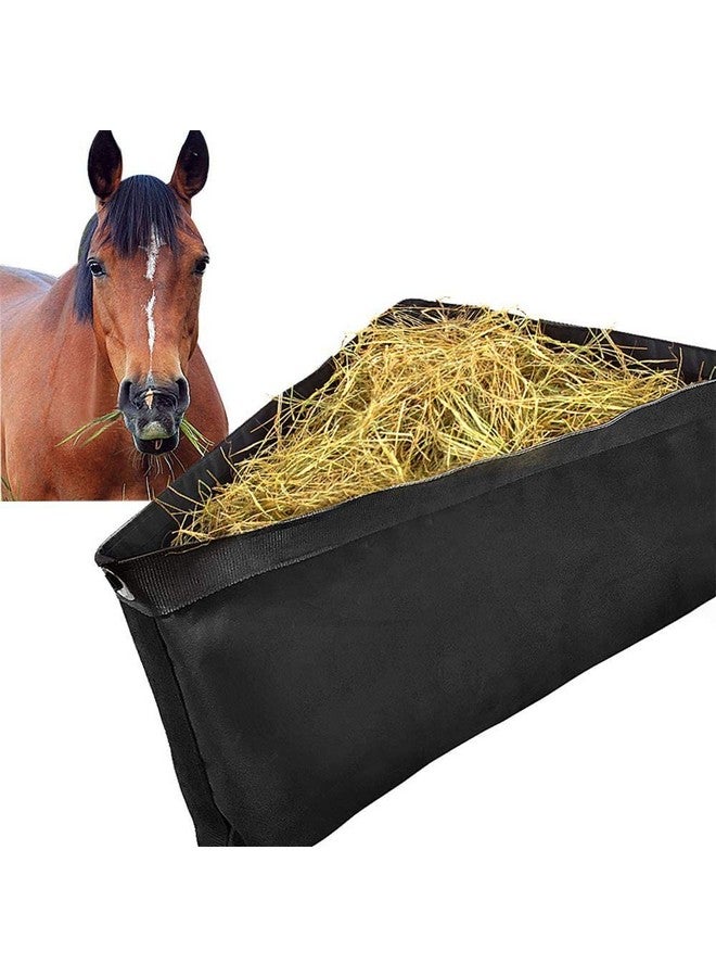 Asooll Asooll Horses Corner Feeder Deep Corner Hay Bag Goats Large Capacity Hay Feed Bags with Mesh Bottom and Snaps for Horse Trailer Stall,Black  - Image 1