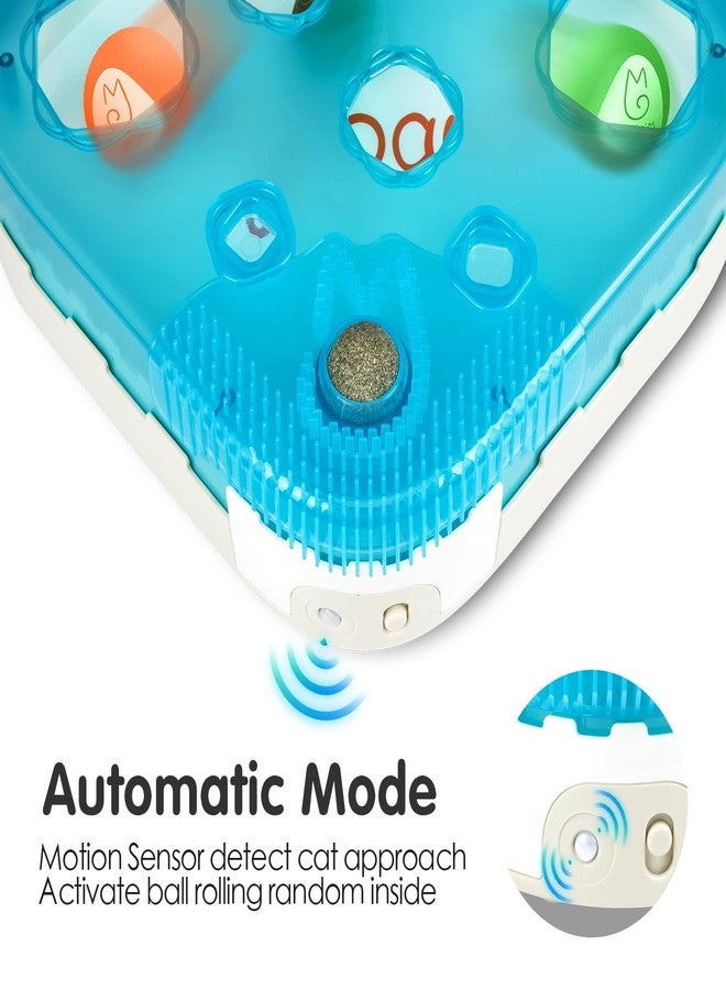 Migipaws 7-in-1 Interactive Cat Toy Motion Activated Indoor Playset with Automatic Pop Bounce Cat Ball, Feather Palm Tree Wand, Catnip Ball & Self-Grooming Cardboard House Rechargeable - Image 2