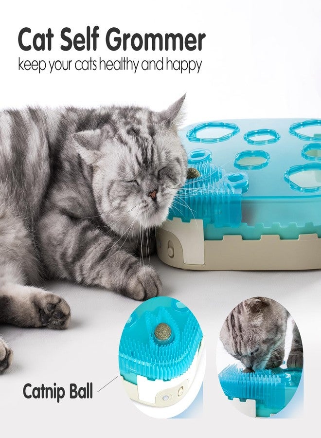 Migipaws 7-in-1 Interactive Cat Toy Motion Activated Indoor Playset with Automatic Pop Bounce Cat Ball, Feather Palm Tree Wand, Catnip Ball & Self-Grooming Cardboard House Rechargeable - Image 4