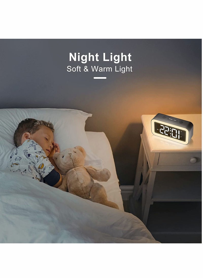 Y&D Digital Alarm Clock with Night Light Clocks Bedside Adjustable Brightness Big LED Digit Display Snooze 12 24Hr Dual Weekend Mode Sound Activation USB Charging Port for Kids Bedroom Office - Image 3