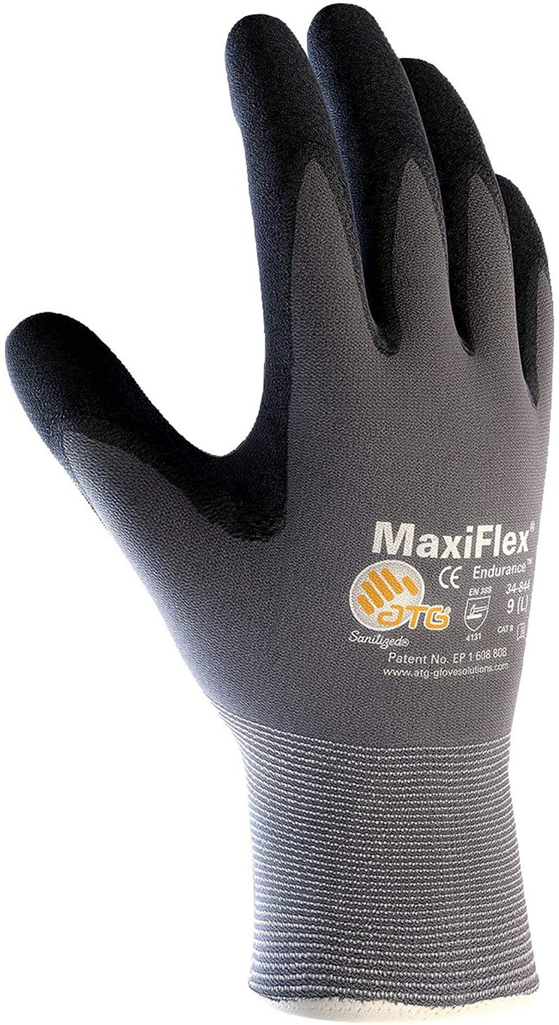 MaxiFlex Endurance 34844XL Seamless Knit Nylon Glove with Nitrile Coated MicroFoam Grip on Palm and Fingers Micro Dot Palm Pack of 12