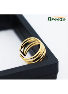 Breeze Gold-plated titanium steel open ring does not fade, niche and versatile ring  - Image 2