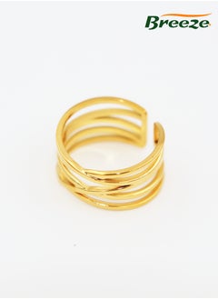 Breeze Gold-plated titanium steel open ring does not fade, niche and versatile ring  - Image 1