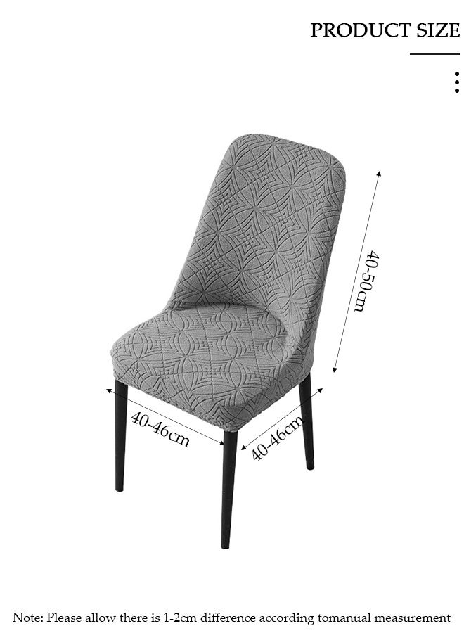 DUNISO 4 Pack Stretch Jacquard Dining Chair Slipcover, Light Gray Elastic Patterned Chair Protector Cover for Home Kitchen Restaurant - Image 2