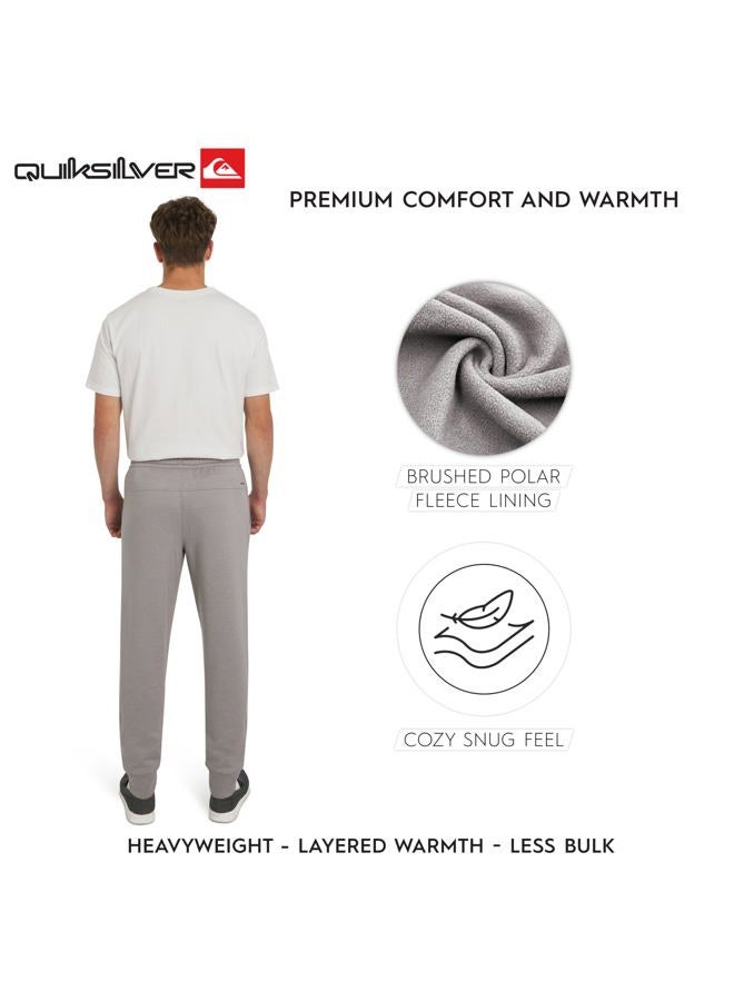 QUIKSILVER Men's Regular Fit Active Performance Heavyweight Jacquard Mesh and Polar Fleece Jogger Pants, Alloy, S - Image 2