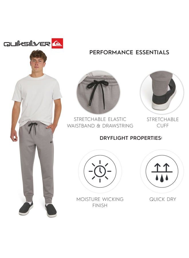QUIKSILVER Men's Regular Fit Active Performance Heavyweight Jacquard Mesh and Polar Fleece Jogger Pants, Alloy, S - Image 3