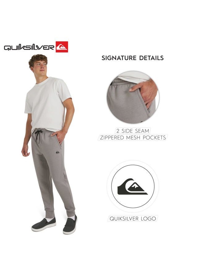 QUIKSILVER Men's Regular Fit Active Performance Heavyweight Jacquard Mesh and Polar Fleece Jogger Pants, Alloy, S - Image 5
