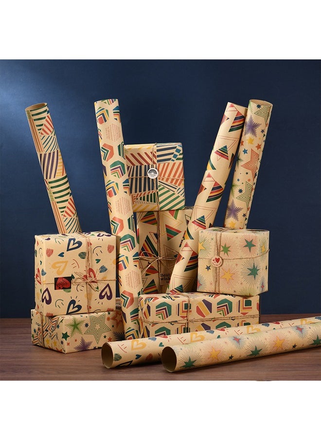 Zeemey 6 Sheets Gift Wrapping Paper With Accessories,Holiday Gift Wrapping Paper,Birthday Gift Box Gift Wrapping DIY, Gift Wrapping Paper for Birthday, Holiday, Wedding, Party,Kids Gift Wrapping (70cmX50cm)  - Image 2
