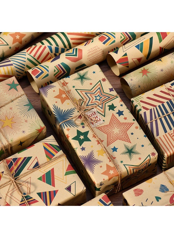 Zeemey 6 Sheets Gift Wrapping Paper With Accessories,Holiday Gift Wrapping Paper,Birthday Gift Box Gift Wrapping DIY, Gift Wrapping Paper for Birthday, Holiday, Wedding, Party,Kids Gift Wrapping (70cmX50cm)  - Image 4