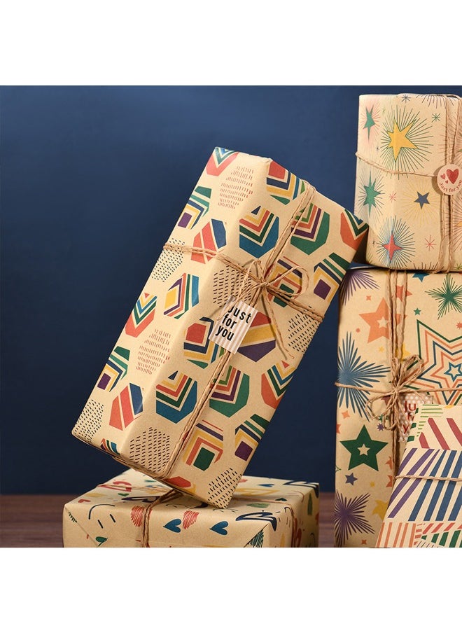 Zeemey 6 Sheets Gift Wrapping Paper With Accessories,Holiday Gift Wrapping Paper,Birthday Gift Box Gift Wrapping DIY, Gift Wrapping Paper for Birthday, Holiday, Wedding, Party,Kids Gift Wrapping (70cmX50cm)  - Image 3