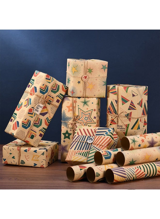 Zeemey 6 Sheets Gift Wrapping Paper With Accessories,Holiday Gift Wrapping Paper,Birthday Gift Box Gift Wrapping DIY, Gift Wrapping Paper for Birthday, Holiday, Wedding, Party,Kids Gift Wrapping (70cmX50cm)  - Image 5