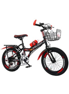 JRSHUANG 18/20/22 Inch Folding Mountain Bike, Dual Disc Brake Bicycle with Adjustable Seat and Water Bottle, for 6-18 Years Boys and Girls  - Image 1