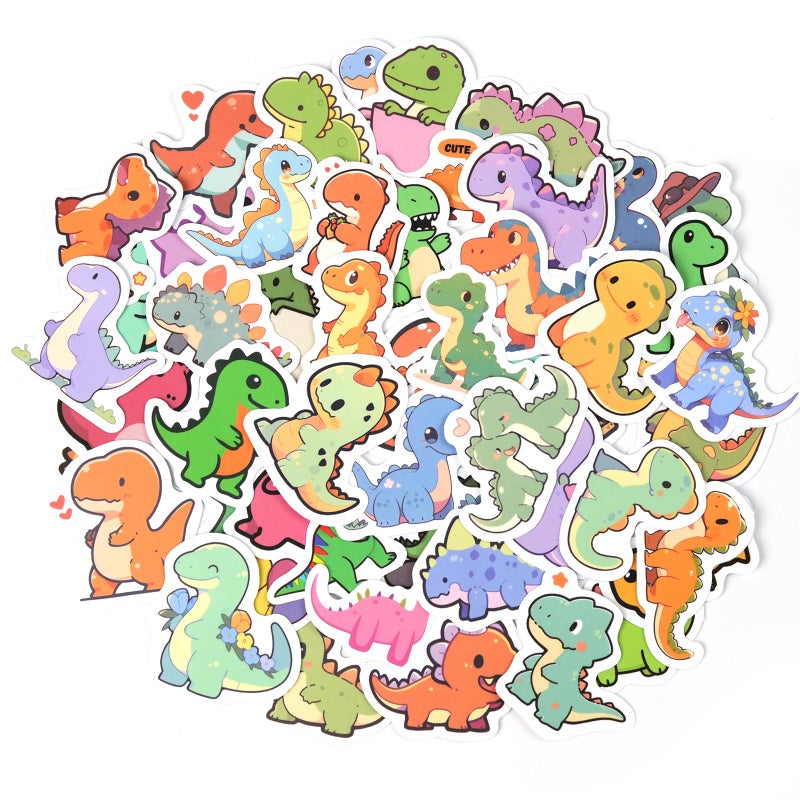 Aowplc 100 Pcs Cute Dinosaur Stickers Pack | Vinyl Stickers for Kids & Toddlers | Dinosaur Party Favors Crafts and Rewards - Image 2