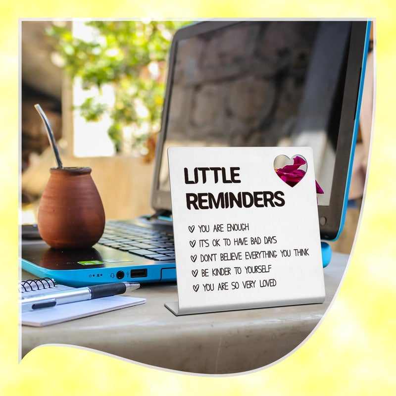 FTONENI Funny Office Desk Decor Sign for Women Coworker Little Reminders Desk Decor Motivational Quote Home Office Bedroom Table Decor Gifts - TZB22 - Image 2