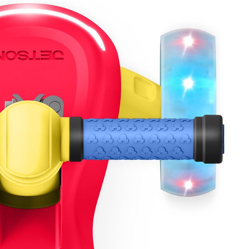 Jetson Disney Mickey™ 3-Wheel Kick Kids Scooter, LED Lights on Stem & Light-Up Wheels, Lightweight Frame, Height-Adjustable Handlebar, Lean-to-Steer System, Easy-Fold Mechanism, Ages 3+, JMCKY-3KIK - Image 2