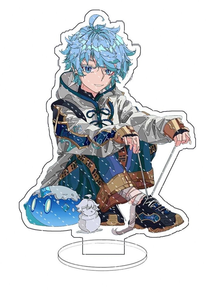 Genshin Impact Stand Figure Acrylic Ornaments Stand Model Collections Peripheral Statue Card Character Proof Series Transparent Figure Model Fans Decoration Collection Desk Decor Toys Cute(4pcs)  - Image 3