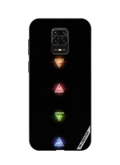 Protective Case Cover For Xiaomi Mi Note 10 Lite 5G Neon Lights Diamond Shapes Design Multicolour