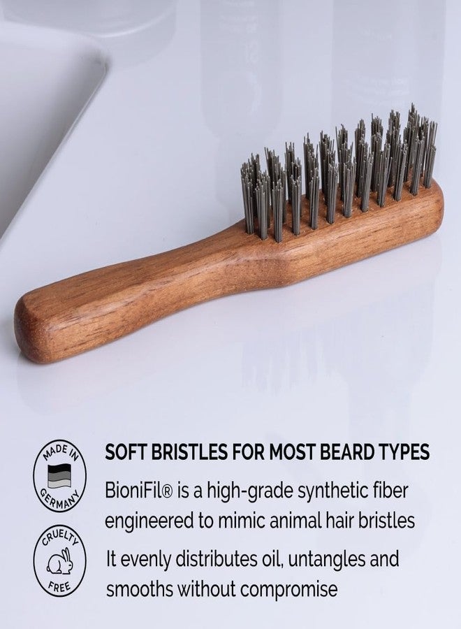 ZEUS Vegan Mustache & Beard Brush with Handle, Soft Bristle & Animal-Free Grooming Brush for Taming & Styling Beard - Made in Germany (J73) - Image 4