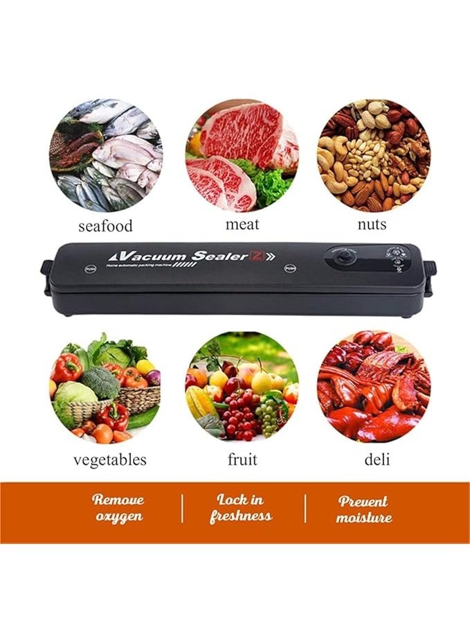 Spaceshoop Full- Automatic Electric Vacuum Film Sealing Machine Vacuum Packer Includes Of 10 Bags For Home Kitchen 37.5 * 7 * 8.5Cm  - Image 3
