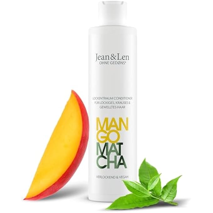 Jean & Len LOCKENTRAUM CONDITIONER MANGO & MATCHA, TAMES UNRULY AND FRIZZY HAIR, REDUCES SPLIT ENDS, NOURISHES & DEFINES NATURAL WAVES AND CURLS, PARABENS & SILICONES, VEGAN, 300 ML - Image 1