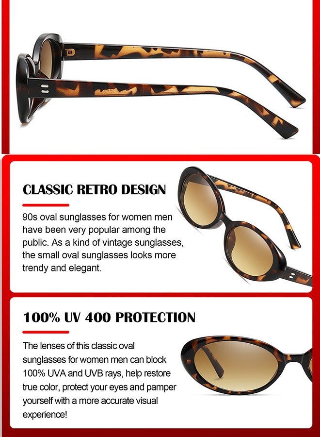 AZorb Oval Sunglasses Women Cat Eye Retro Sun Glassess Men Women Fashion Sunglass Small Lens Eyewear Aesthetic Design Ladies Eye Glasses for UV400 Protection Shades Brown - Image 3