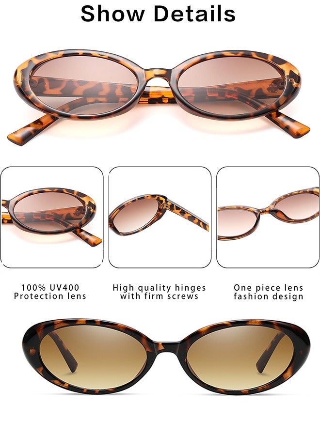 AZorb Oval Sunglasses Women Cat Eye Retro Sun Glassess Men Women Fashion Sunglass Small Lens Eyewear Aesthetic Design Ladies Eye Glasses for UV400 Protection Shades Brown - Image 5