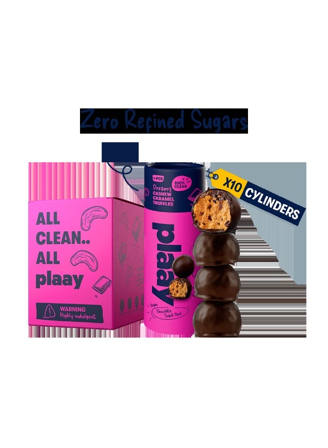 Plaay Cashew Caramel Chocolate Truffles 10x60g - Image 1