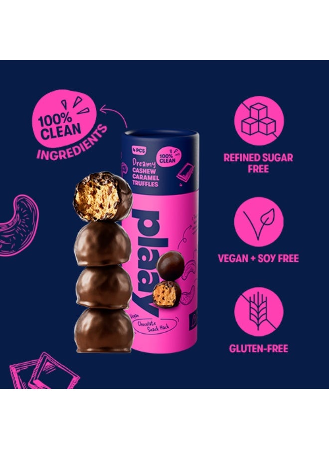 Plaay Cashew Caramel Chocolate Truffles 10x60g - Image 3