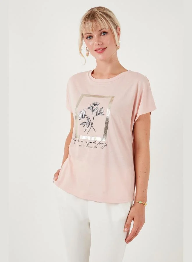 Lela Lela Printed Crew Neck Regular Fit T Shirt Women's T SHIRT 6671006