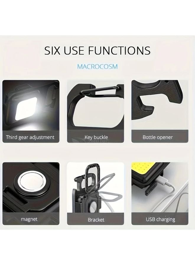 2pcs Rechargeable LED Keychain Flashlight Portable Mini Light For Outdoor Camping - Image 3