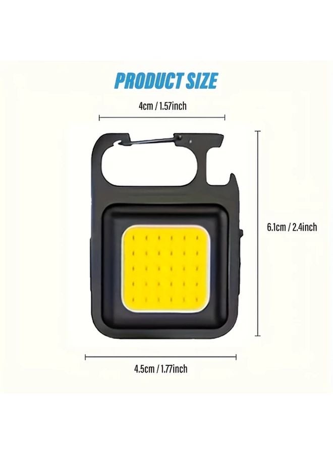 2pcs Rechargeable LED Keychain Flashlight Portable Mini Light For Outdoor Camping - Image 4