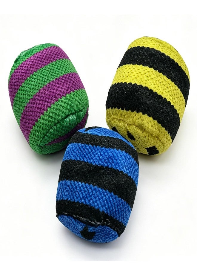 GAISHION 3 Pcs Handmade Hacky Footbag Sack for Party, Soft Pellet Filled Crochet Hacky Balls for Juggling, Kick Sack, Outdoor Skill Training, Random Colors - Image 1