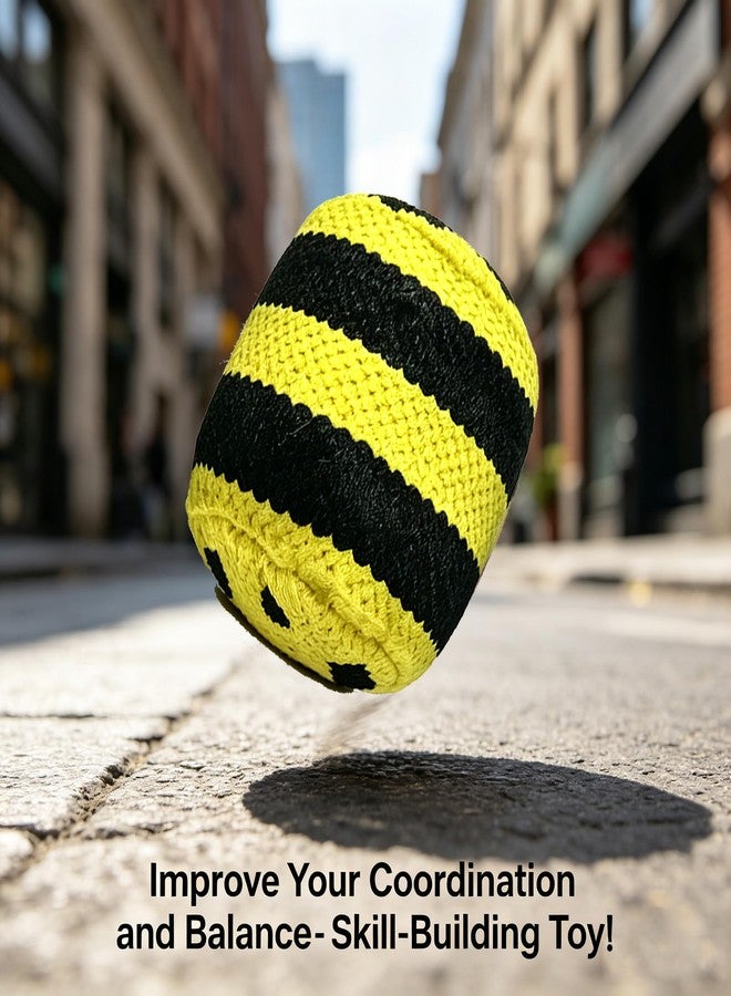 GAISHION 3 Pcs Handmade Hacky Footbag Sack for Party, Soft Pellet Filled Crochet Hacky Balls for Juggling, Kick Sack, Outdoor Skill Training, Random Colors - Image 5