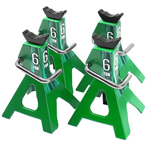 Vgoohobby 4Pcs Vgoohobby 110 RC Scale Toy Decoration Metal RC Jack Toy Stands Simulation Compatible with Traxxas TRX4 Axial SCX10 RC4WD Tamiya CC01 D90 HPI HSP 110 RC Climbing Crawler Car Green - Image 5