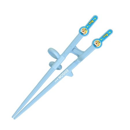 Edison Pororo Training Chopsticks for Right Handed 2 Step, Blue - Image 1