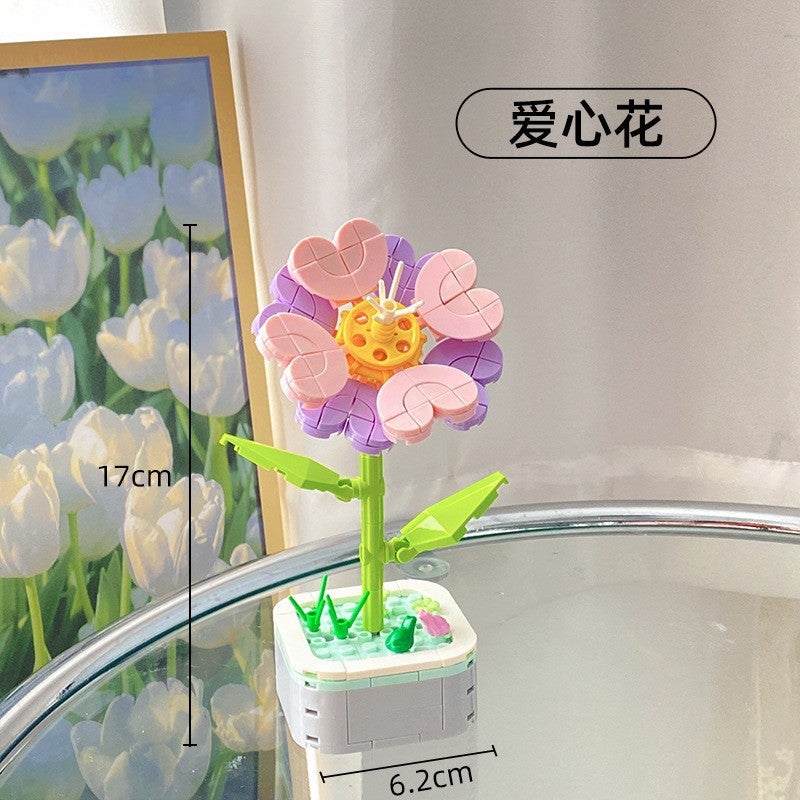 Compatible With Lego New Succulent Potted Small Particles Eternal Flower Building Blocks Decoration Children'S Toy Lover Gift - Image 1