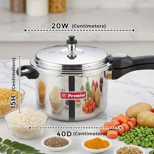 Premier Comfort Stainless steel Sandwich bottom Pressure Cooker (Stainless steel, 7.5 Ltr) - Image 3
